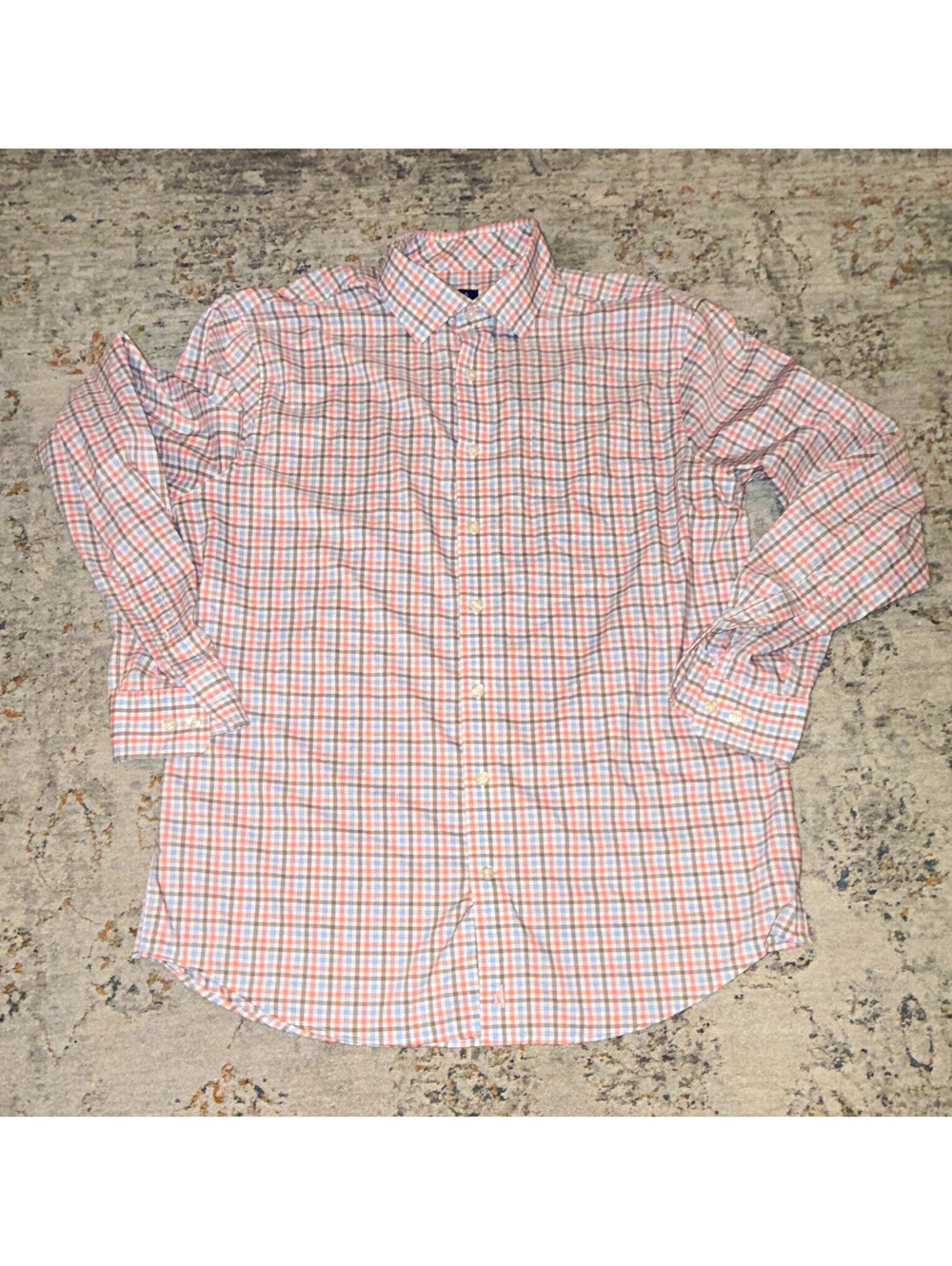 johnnie-O Prep-formance Men's Plaid Long Sleeve Casey Button-Up Shirt L A293